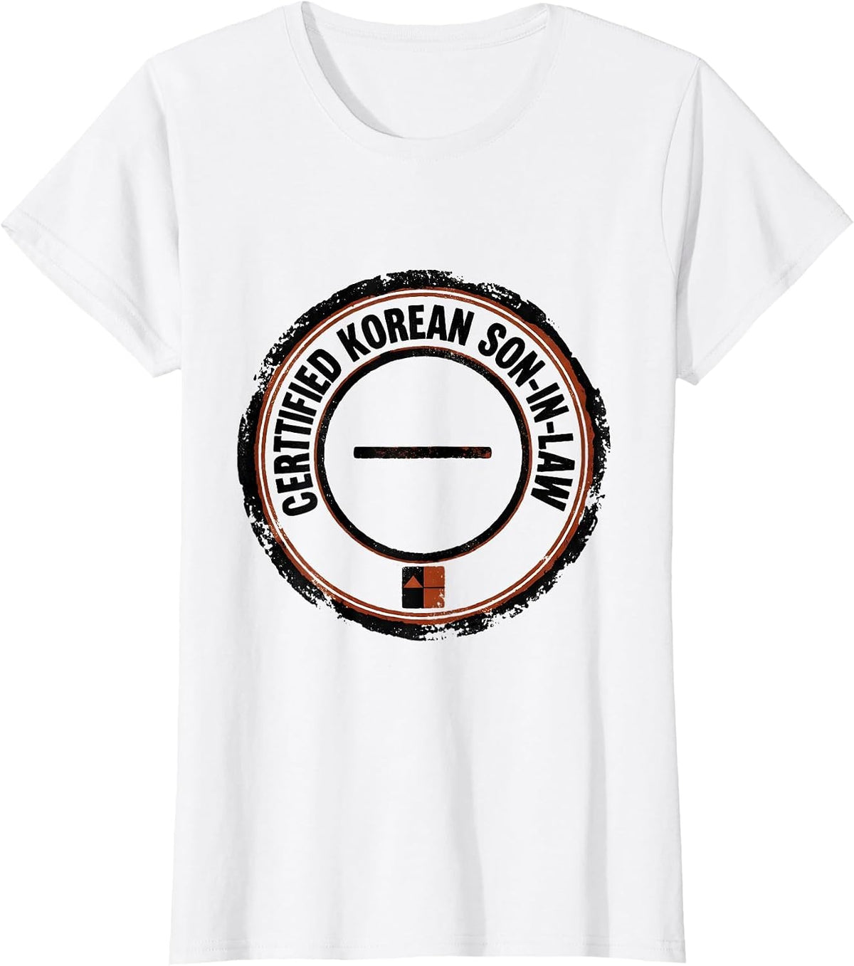 Women's Certified Korean Son-In-Law Funny Heritage Rubber Stamp T-Shirt - White