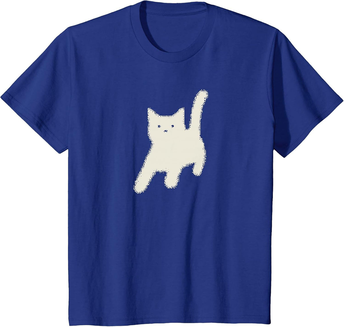 Y2k Cat Scary Back Tomcat 90s 80s 2000s Grunge Emo Scared T-Shirt - Royal Blue