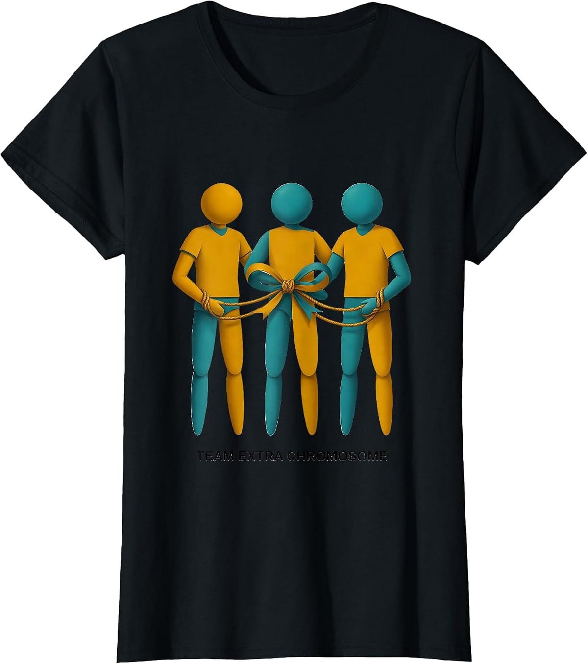 Women's Team Extra Chromosome Midcentury Modern Down Syndrome T-Shirt - Black