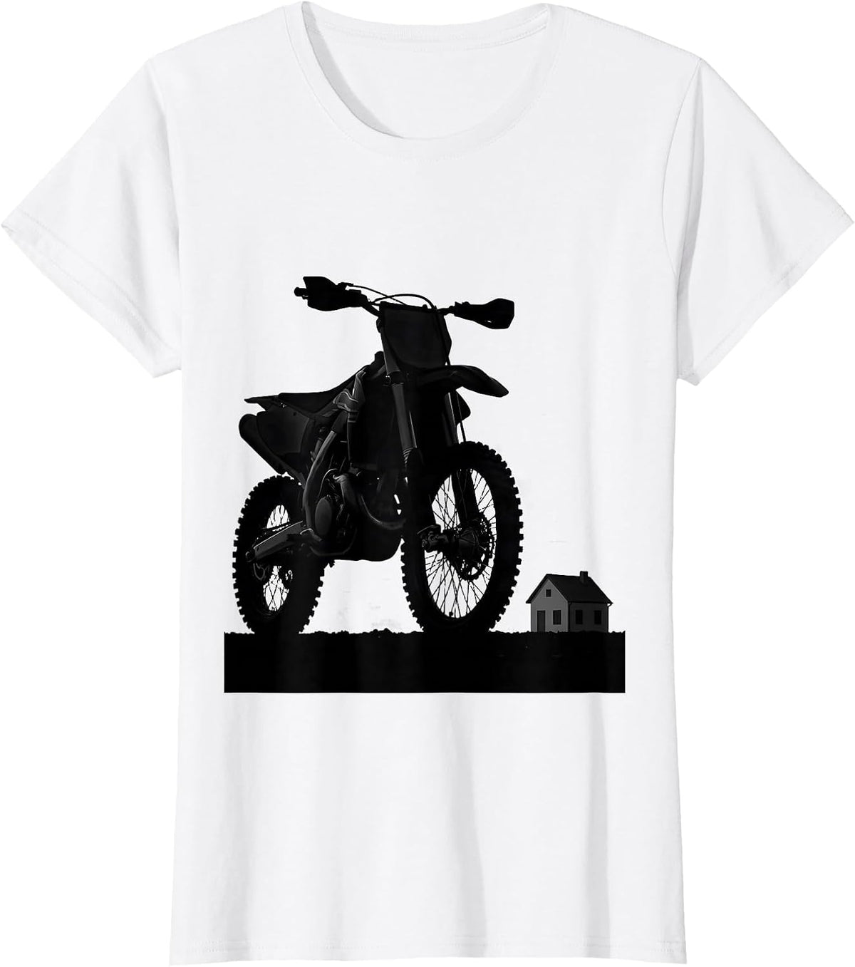 Dirt Bike Silhouette Biker Motocross Rider Gift T-Shirt - White