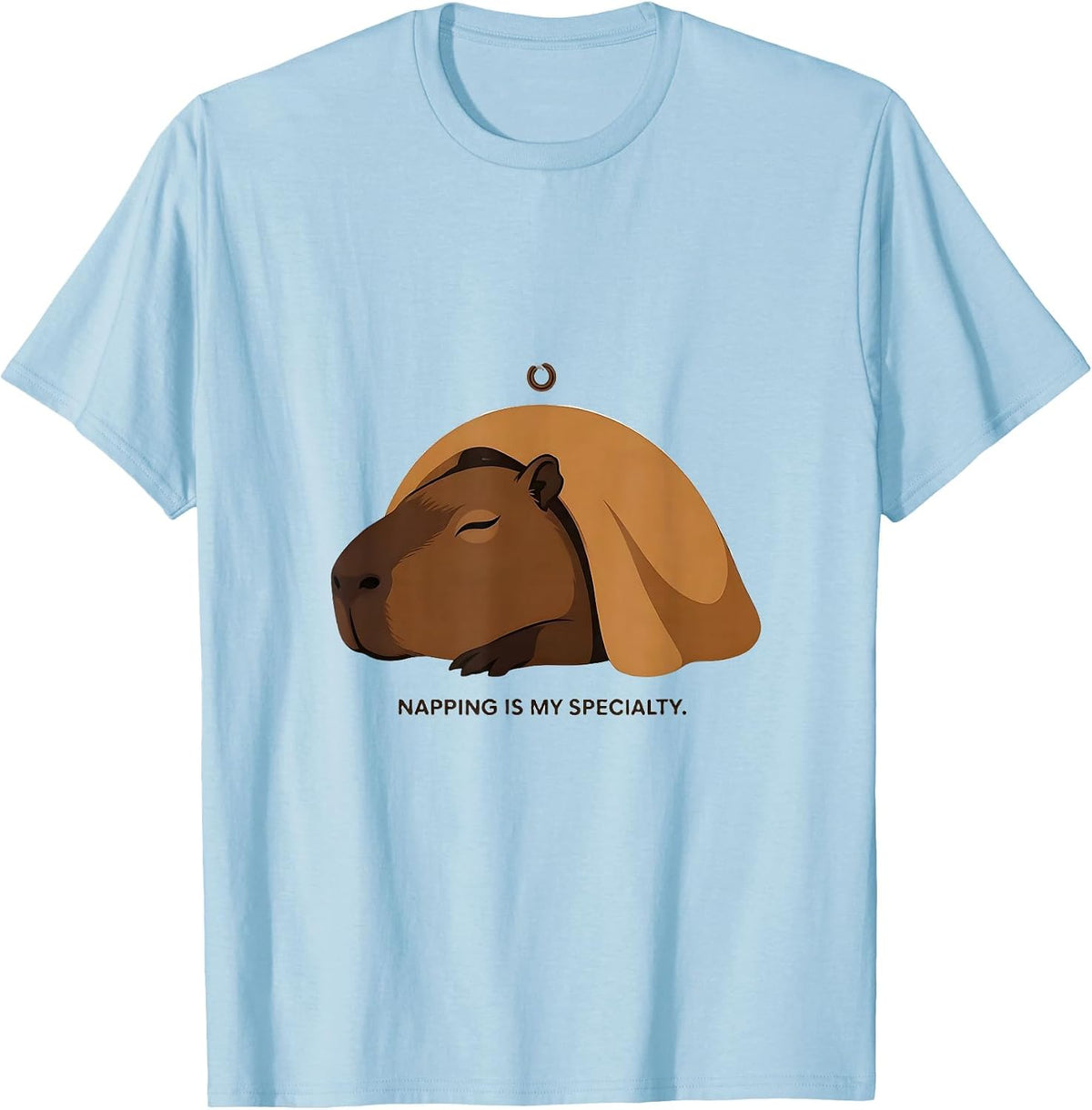 Napping Is My Specialty Cute Capybara Sleepwear Pajama Kids T-Shirt - Baby Blue