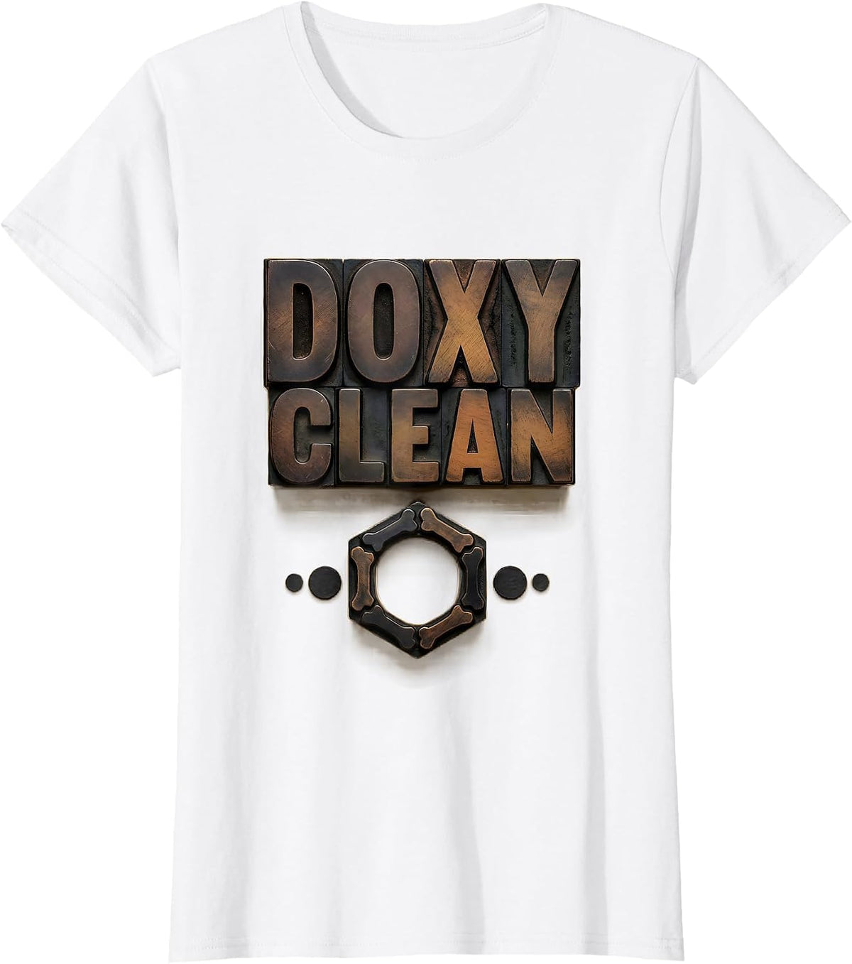 Women's Doxy Clean Wood Type Letterpress Pharmacy Technician Novelty T-Shirt - White