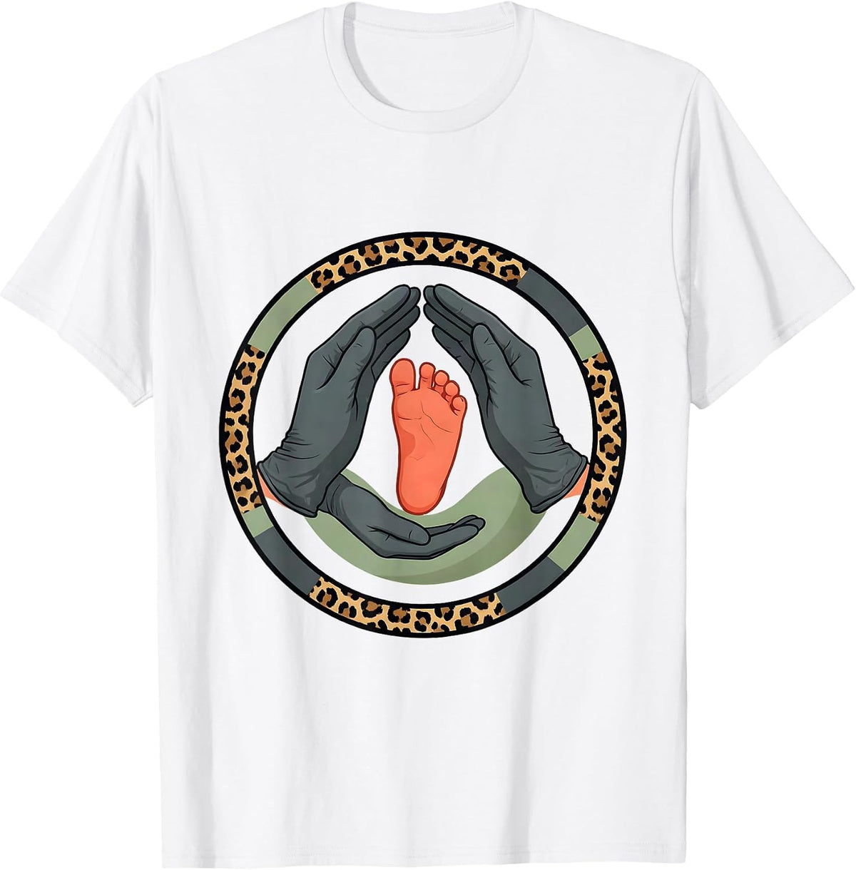 Sealed Hands Badge OB GYN Squad Nurse Tech Humor T-Shirt - White
