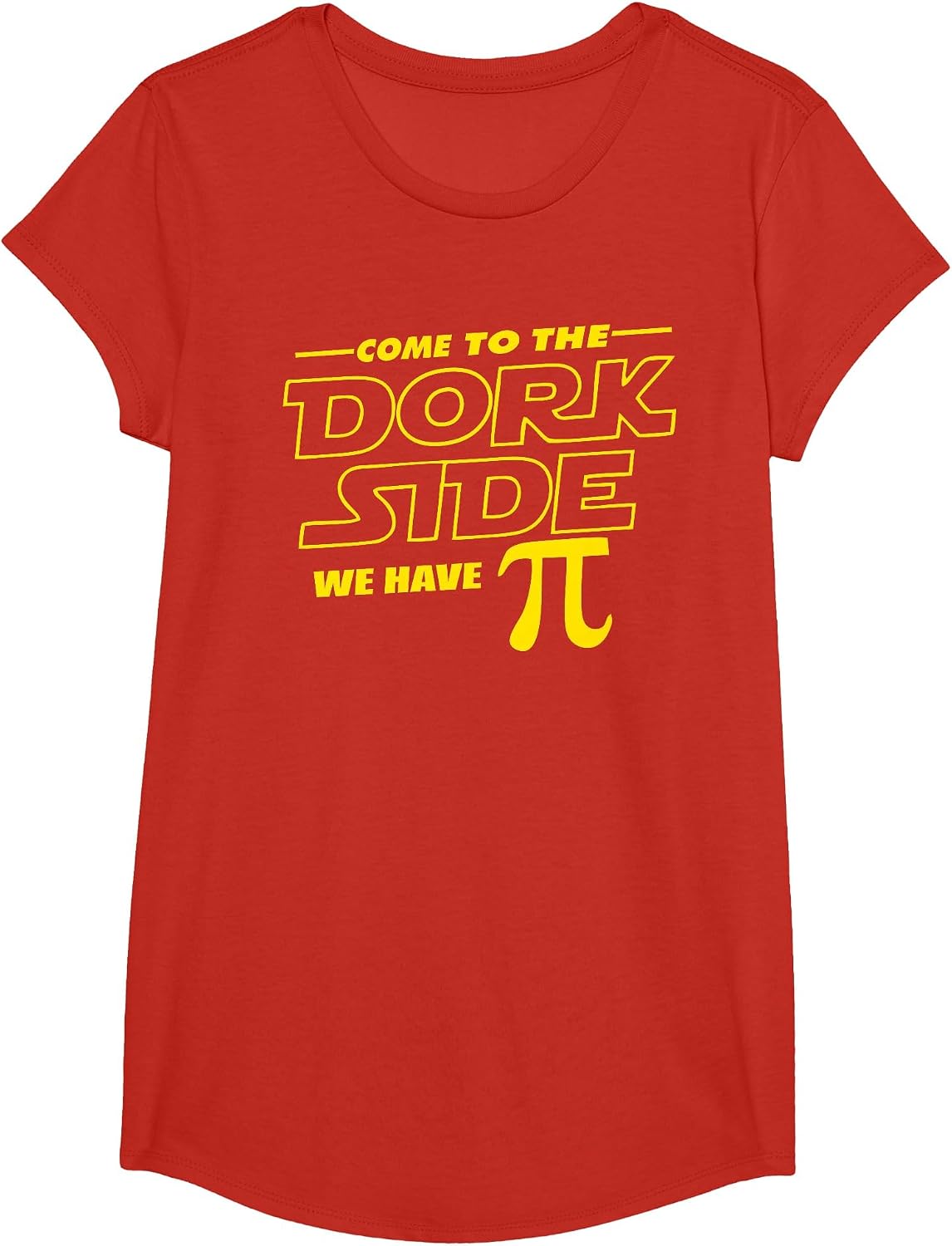 Come to the Dork Side We Have Pi Day Math Geek Tee T-Shirt - Girls Red