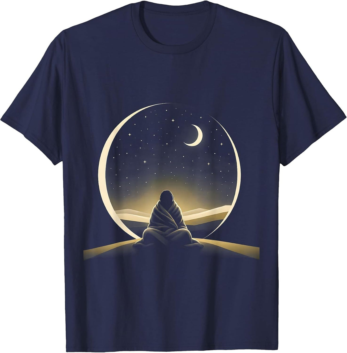 Men's Suicide Prevention Awareness Starry Night Blanket T-Shirt - Navy Blue