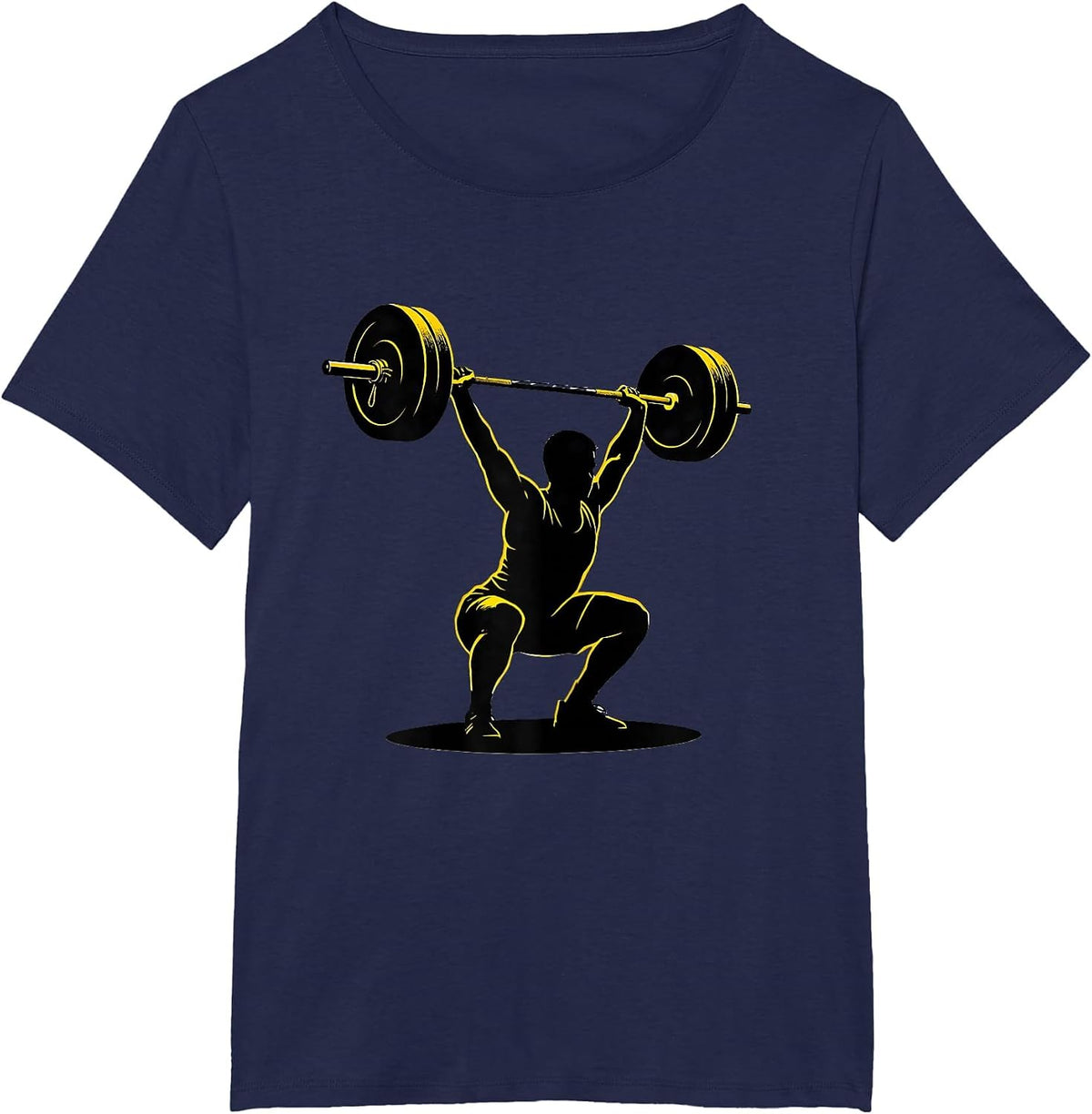 Women's Stencil Lifter Under Barbell Funny Gym Weightlifting Workout T-Shirt - Navy Blue