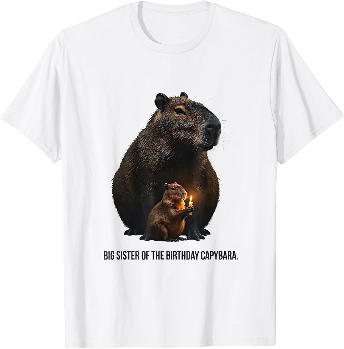 Men's Big Sister Of The Birthday Capybara Kawaii Girl Cute Animal T-Shirt - White