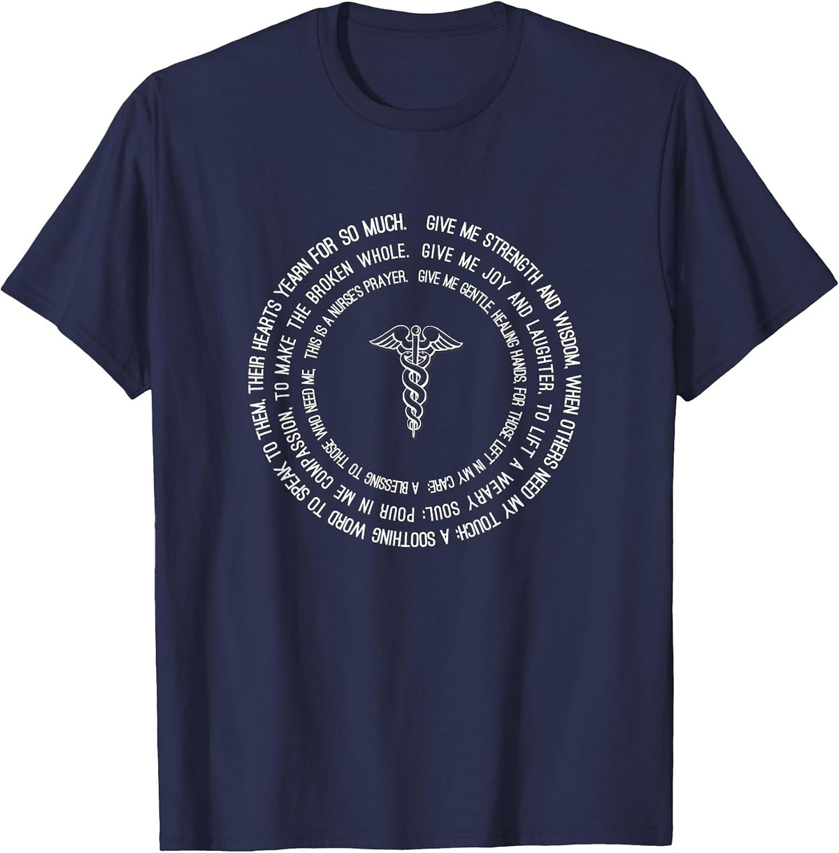 Nurse Prayer Christian Blessing Nursing School Graduation T-Shirt - Navy Blue