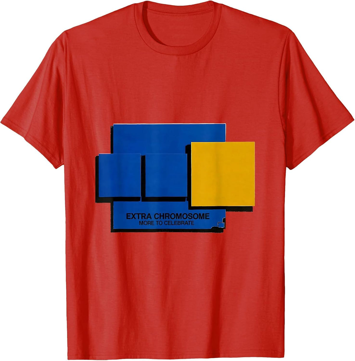 Men's Extra Chromosome More to Celebrate Uplifting Down Syndrome T-Shirt - Red