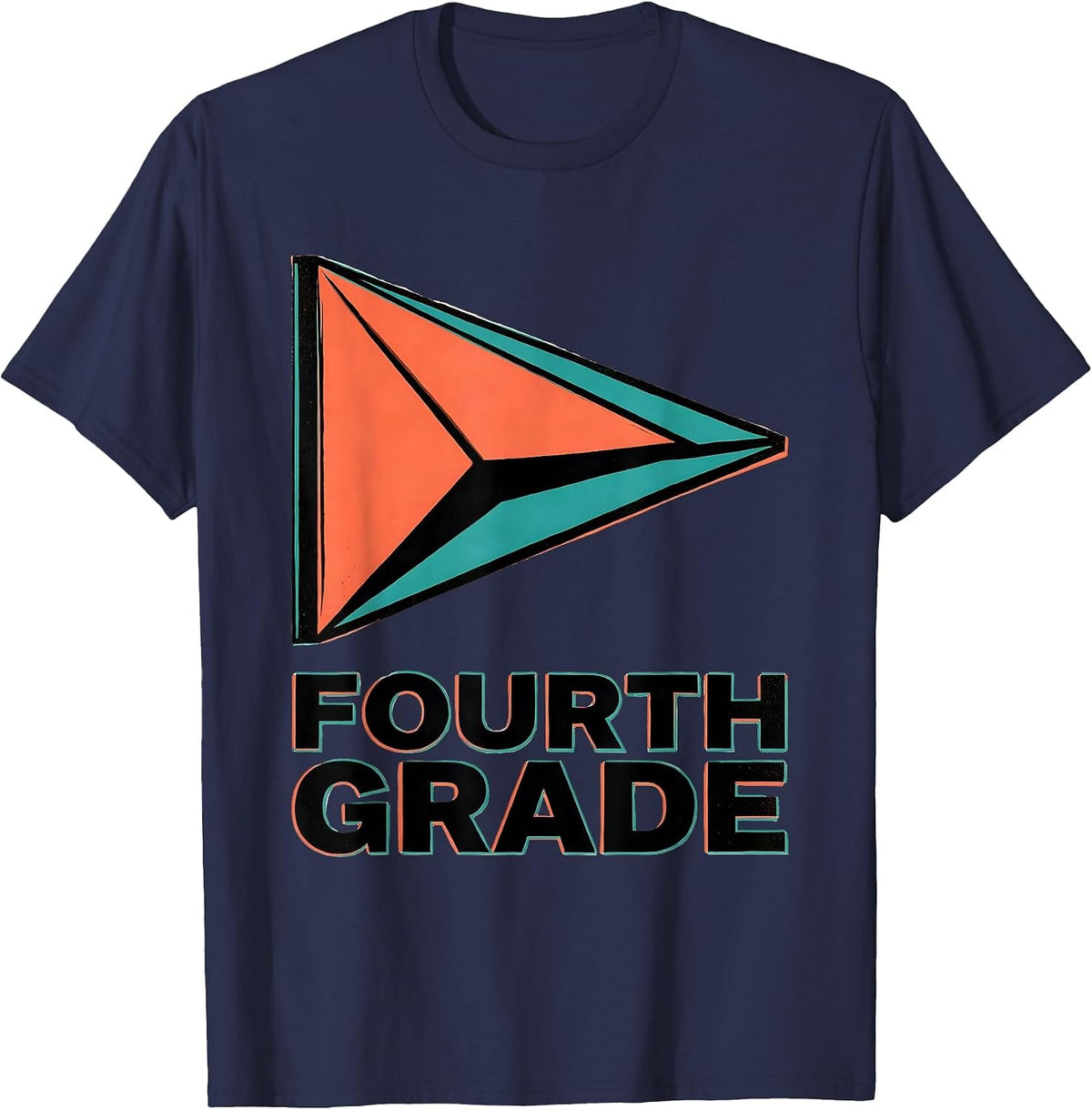 Men's Fourth Grade Preppy Girls Back To School Screen Print T-Shirt - Navy Blue