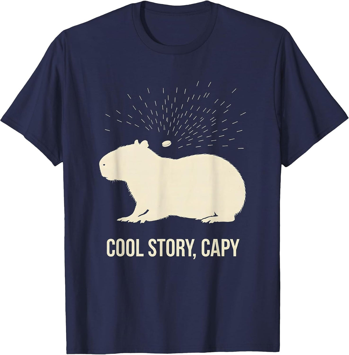 Men's Cool Story Capy Funny Capybara Animal Meme Humor T-Shirt - Navy Blue