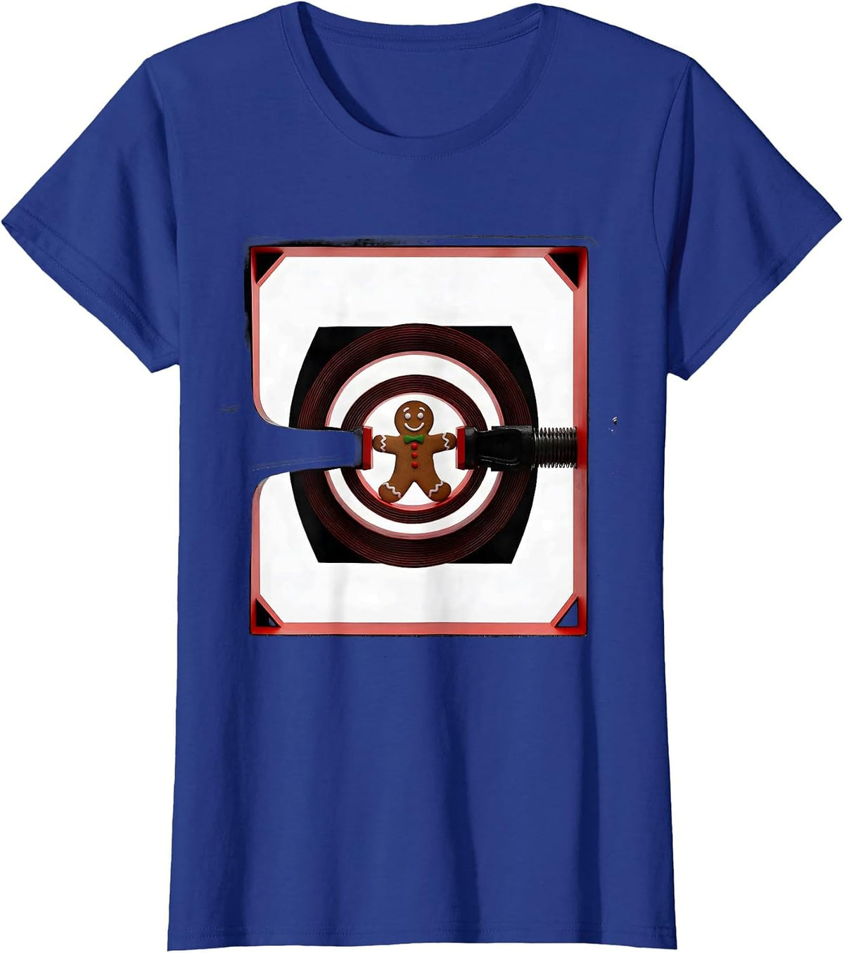 Women's Gingerbread Radiology Tech Geometric Christmas Humor T-Shirt - Royal Blue