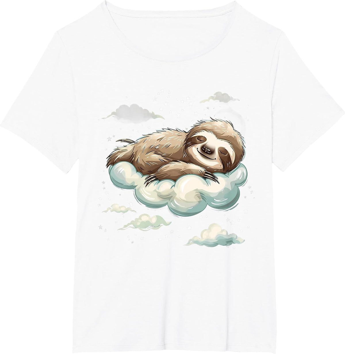 Sleeping Sloth Sleepy Animal Sleepy Sloth Cloud Napping T-Shirt - White