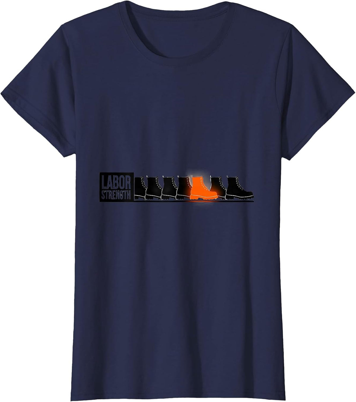 Women's Labor Strength Minimalist Union Worker Solidarity Pride T-Shirt - Navy Blue