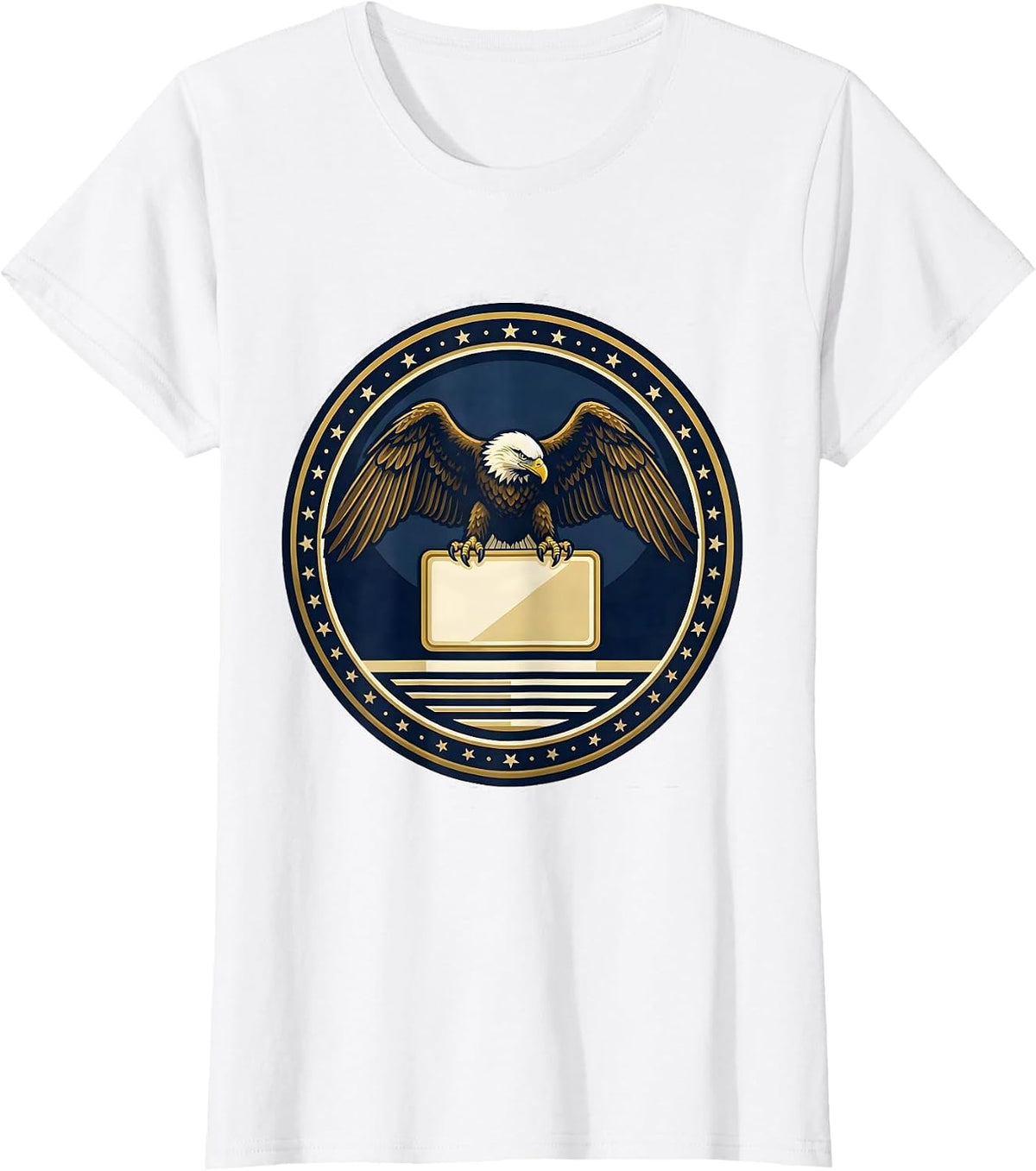Women's Sealed Eagle Anniversary Badge Patriotic 250th Celebration T-Shirt - White