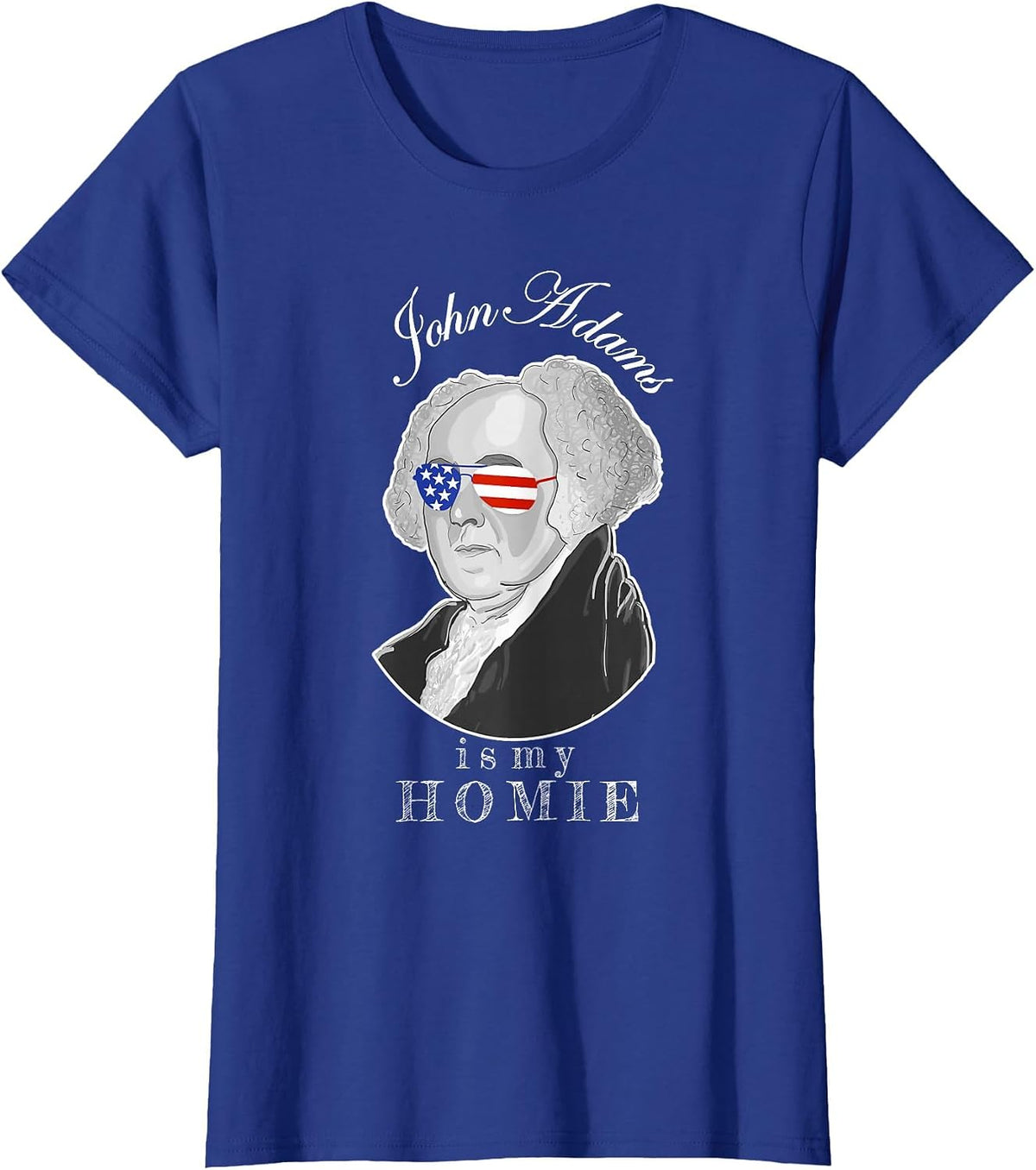 Funny Founding Father John Adams Party Time T-Shirt - Royal Blue