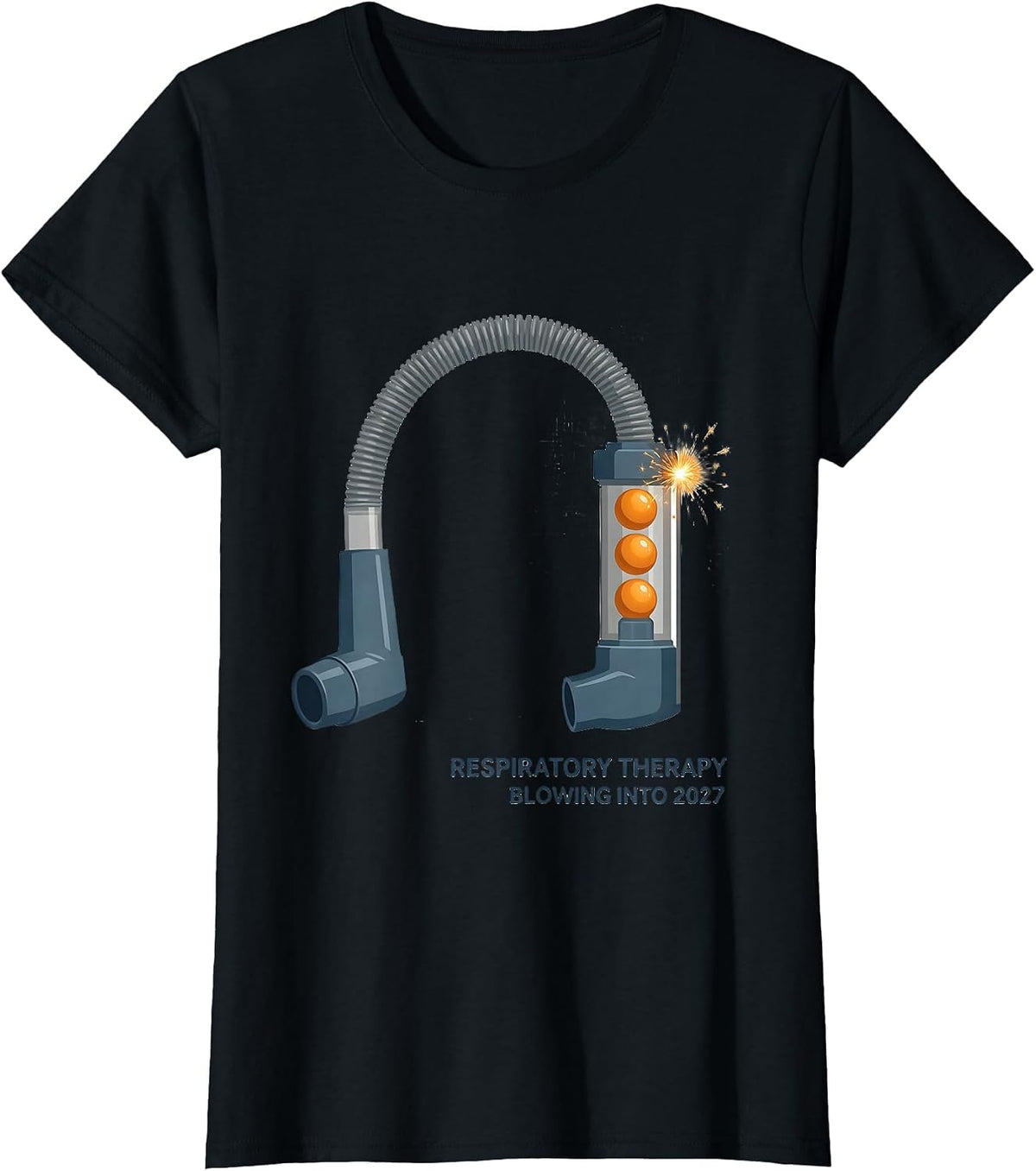 Women's Respiratory Therapy — Blowing Into 2027 Nurse New Year T-Shirt - Black