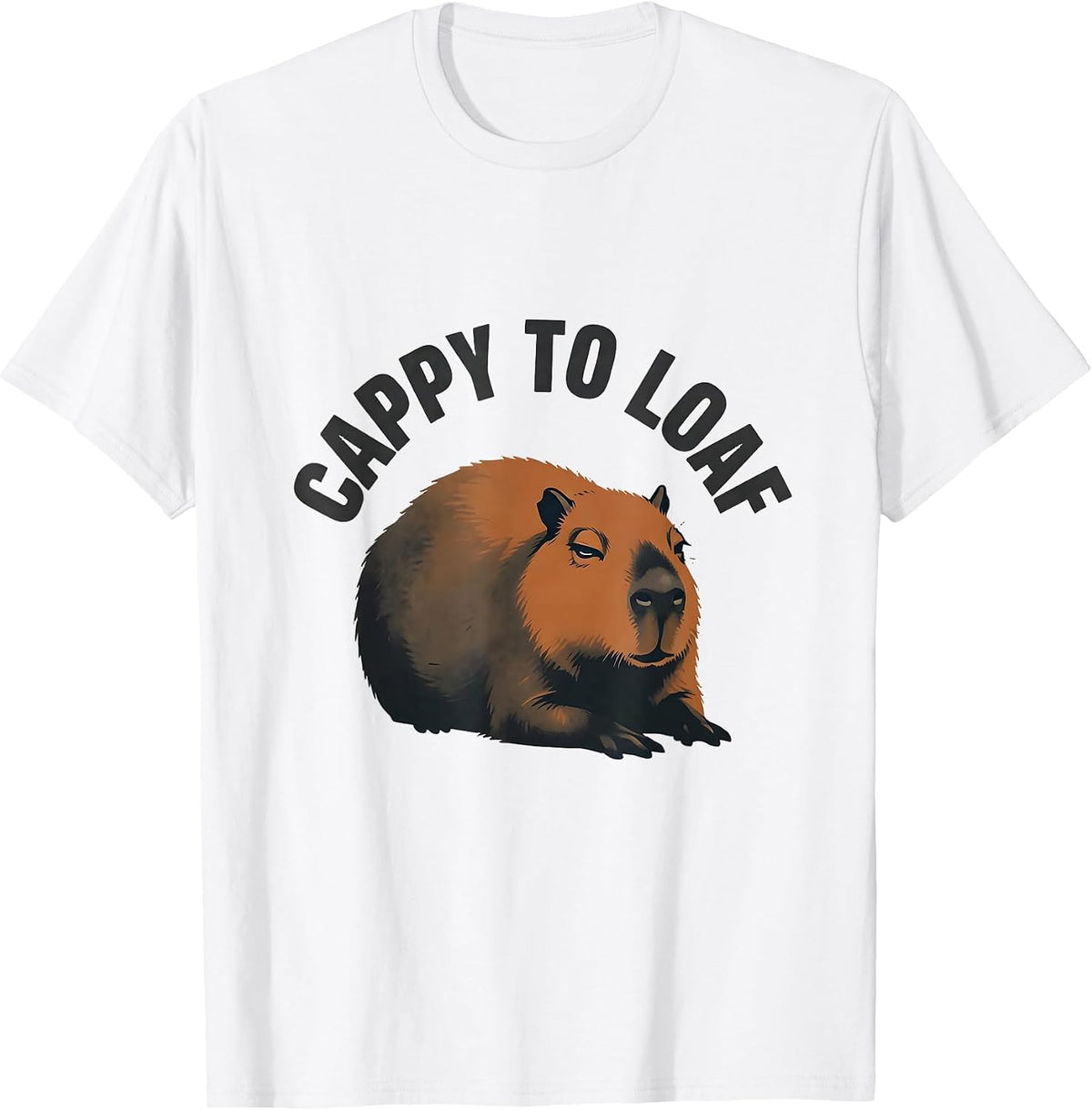 Men's cappy to loaf funny capybara meme animal humor T-Shirt - White