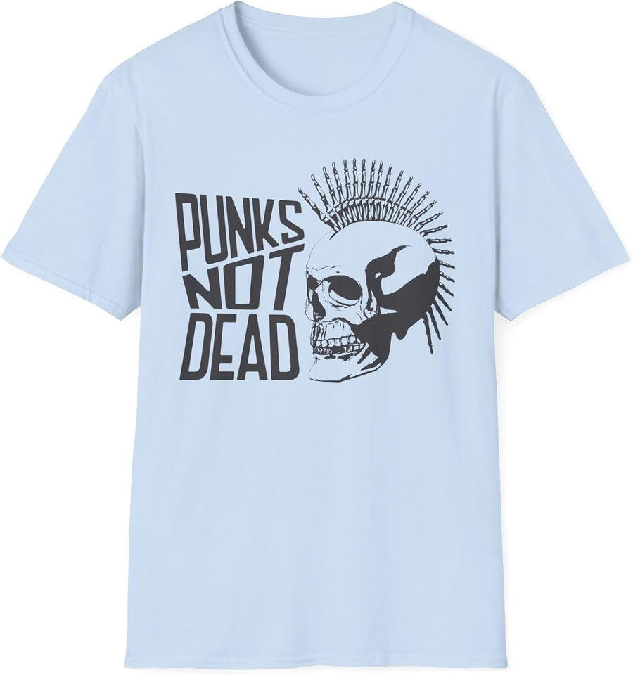 Punks Not Dead Tee Punk Rock Music Legacy Grunge Style Rebel Streetwear Unisex Softstyle T-Shirt - Light Blue