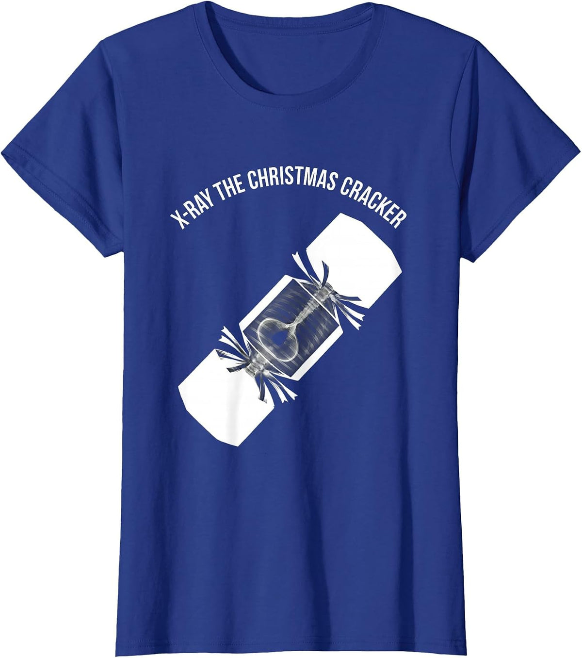 Women's X-Ray The Christmas Cracker Funny Radiology Tech Christmas T-Shirt - Royal Blue