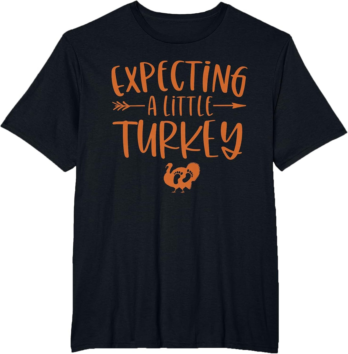 Expecting A Little Turkey Thanksgiving Pregnancy T-Shirt - Black