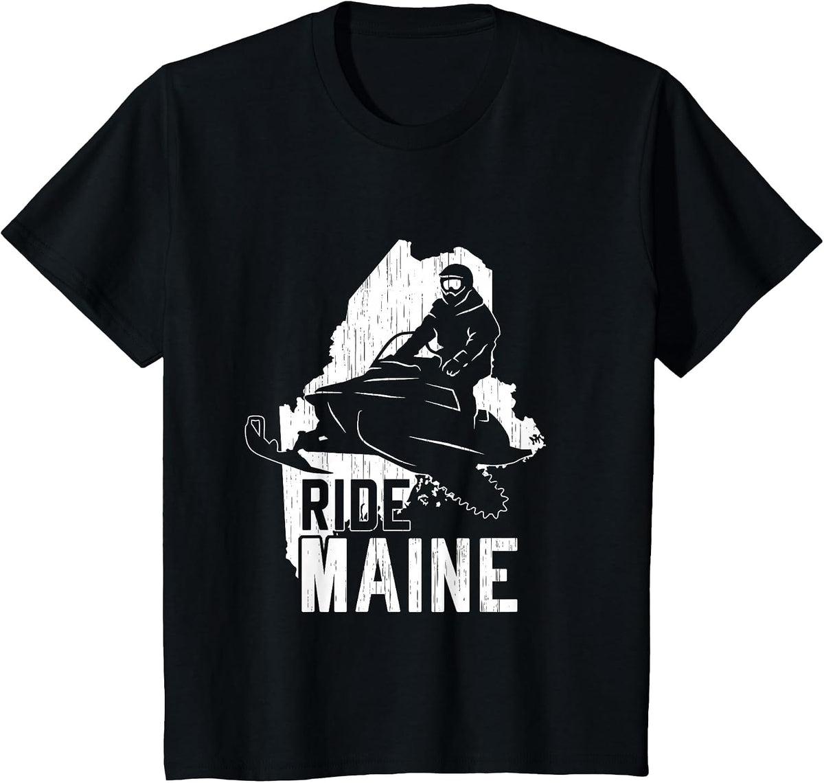 Snowmobile Ride Maine Shirt Vintage Snowmobiling Motor Sled T-Shirt - Black