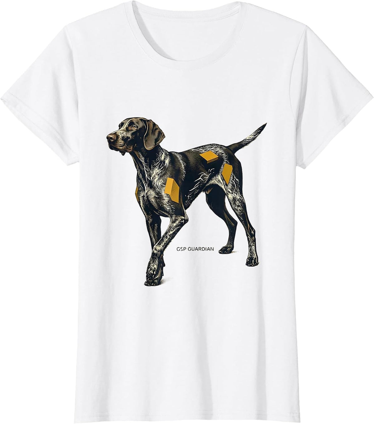 Women's GSP Guardian Midcentury Modern German Shorthaired Pointer T-Shirt - White