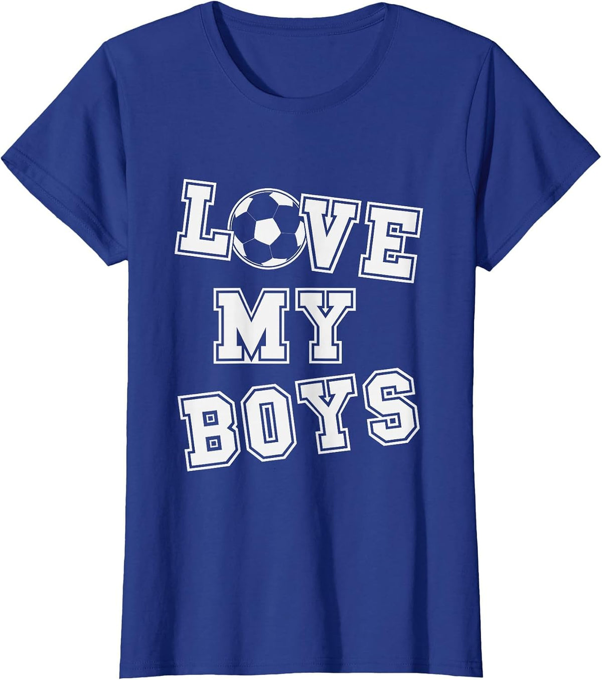 Retro Love My Boys Soccer dad and Soccer mom T-Shirt - Royal Blue