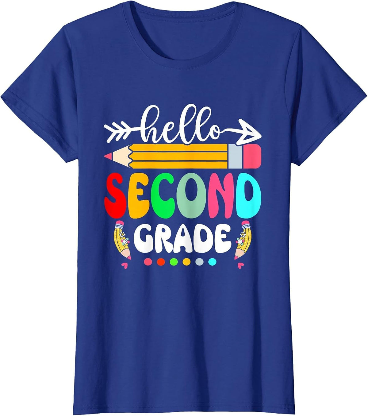 Hello Second Grade 2nd Grade Back to School Teacher Student T-Shirt - Royal Blue