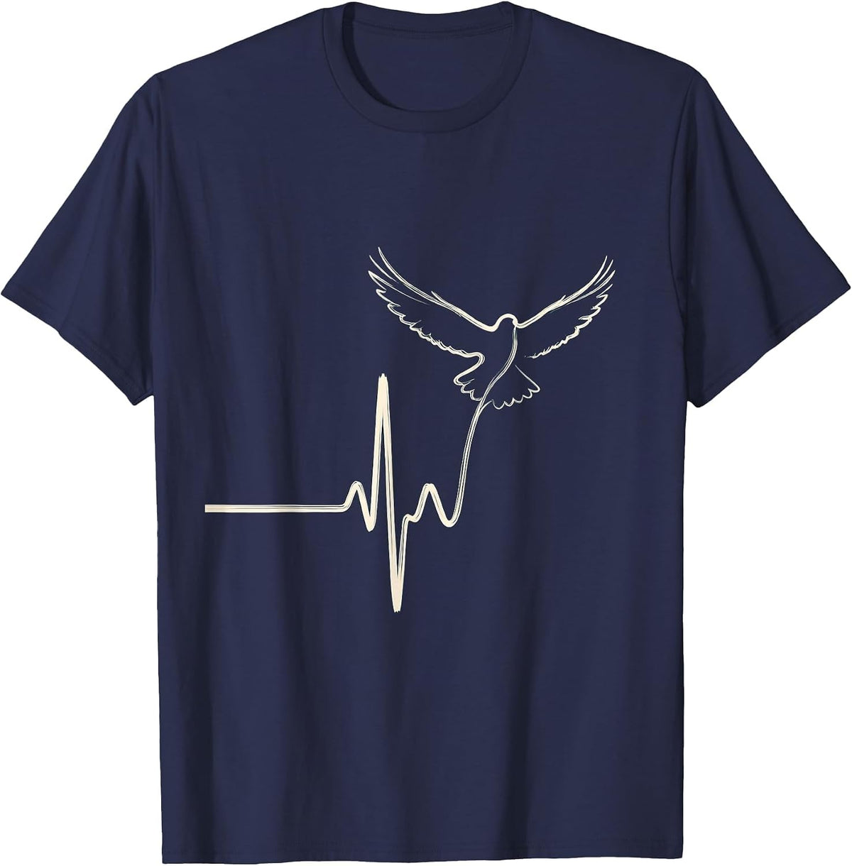 Men's 988 Suicide Prevention Lifeline Heartbeat Bird Flight T-Shirt - Navy Blue