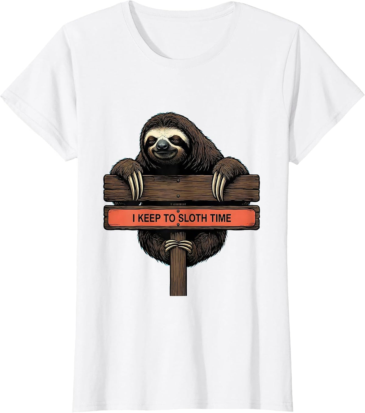 I Keep To Sloth Time Funny Sloth Lover Animal Humor T-Shirt - White