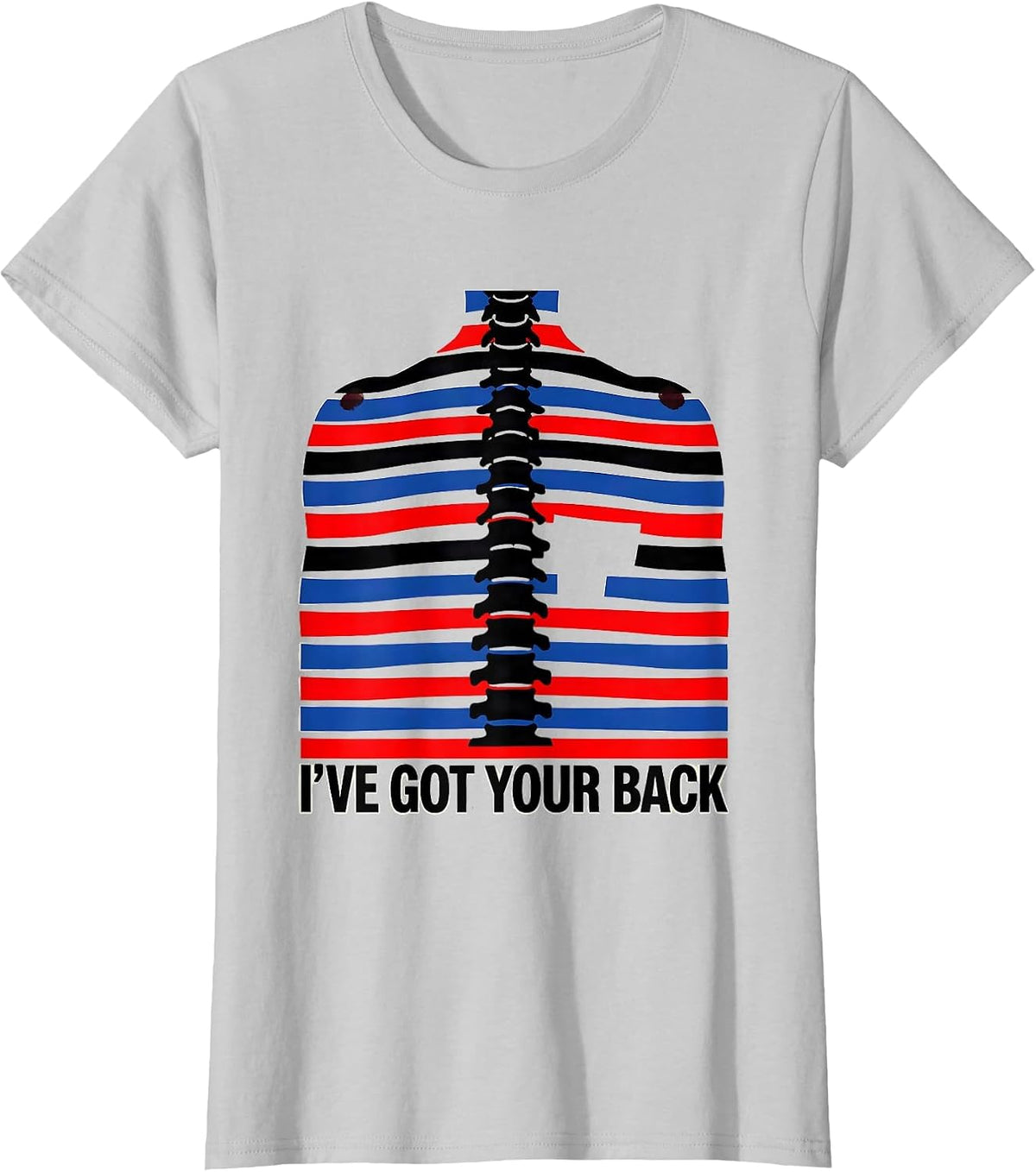 I've Got Your Back Geometric Chiropractor Physical Therapist T-Shirt - Silver Grey