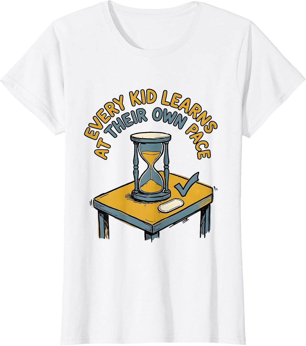 Women's Every Kid Learns At Their Own Pace Special Education Teacher T-Shirt - White