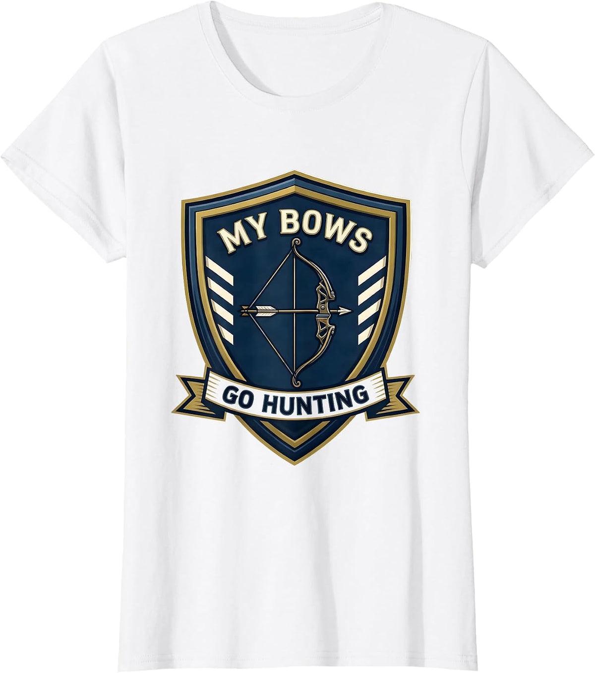 Women's My Bows Go Hunting Archery Bowhunter Deer Elk Hunting Humor T-Shirt - White