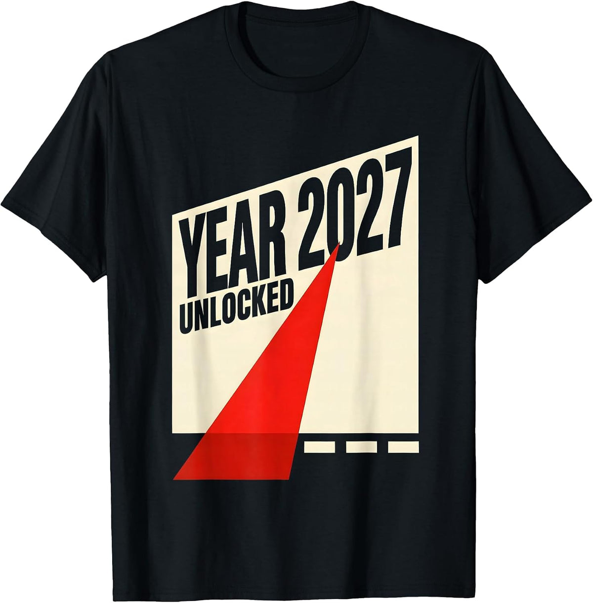 Men's Year 2027 Unlocked Constructivist Gamer Humor Fresh Start T-Shirt - Black