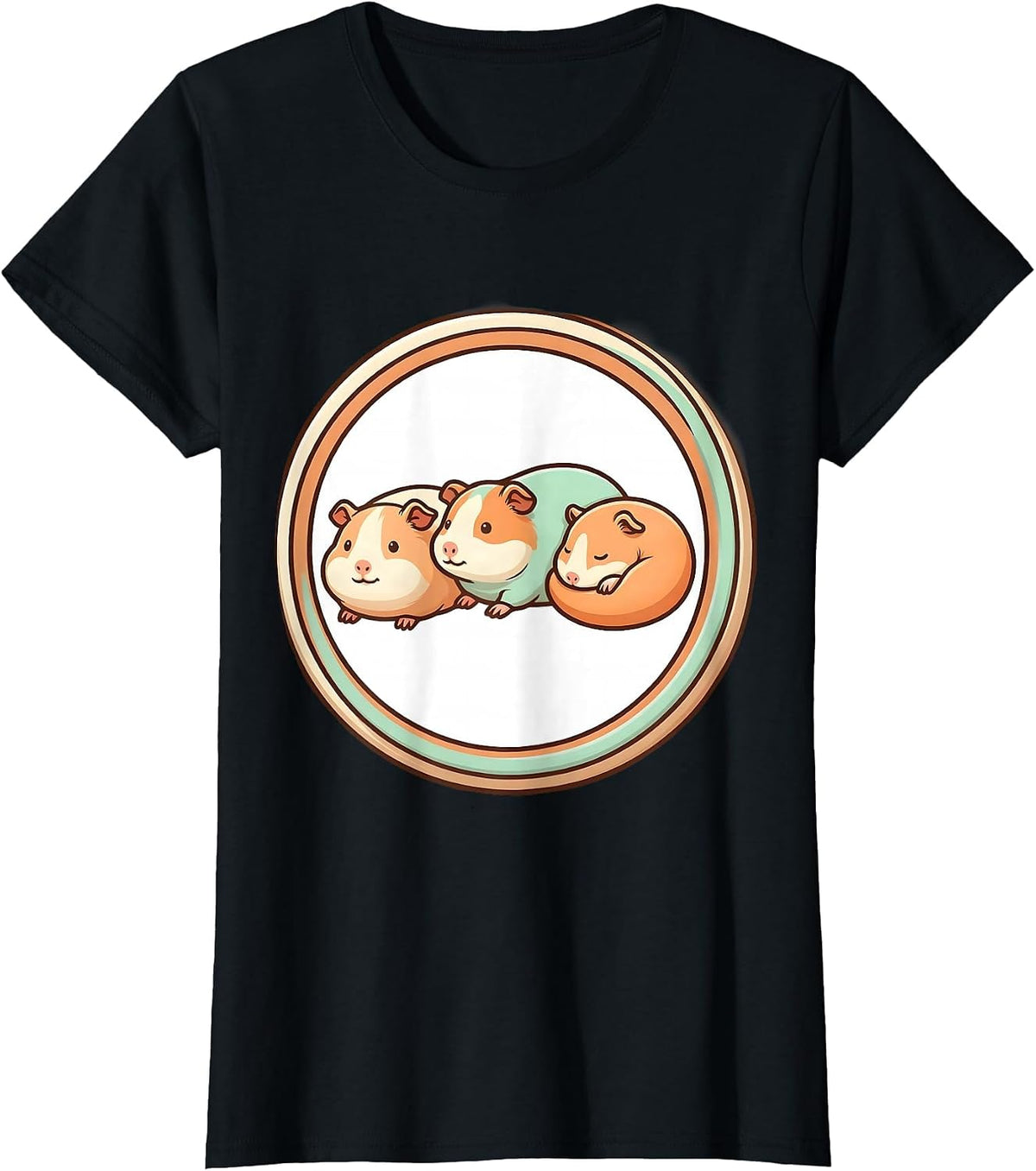 Sealed Guinea Pig Badge Cute Kawaii Pet Lover Gift T-Shirt - Black