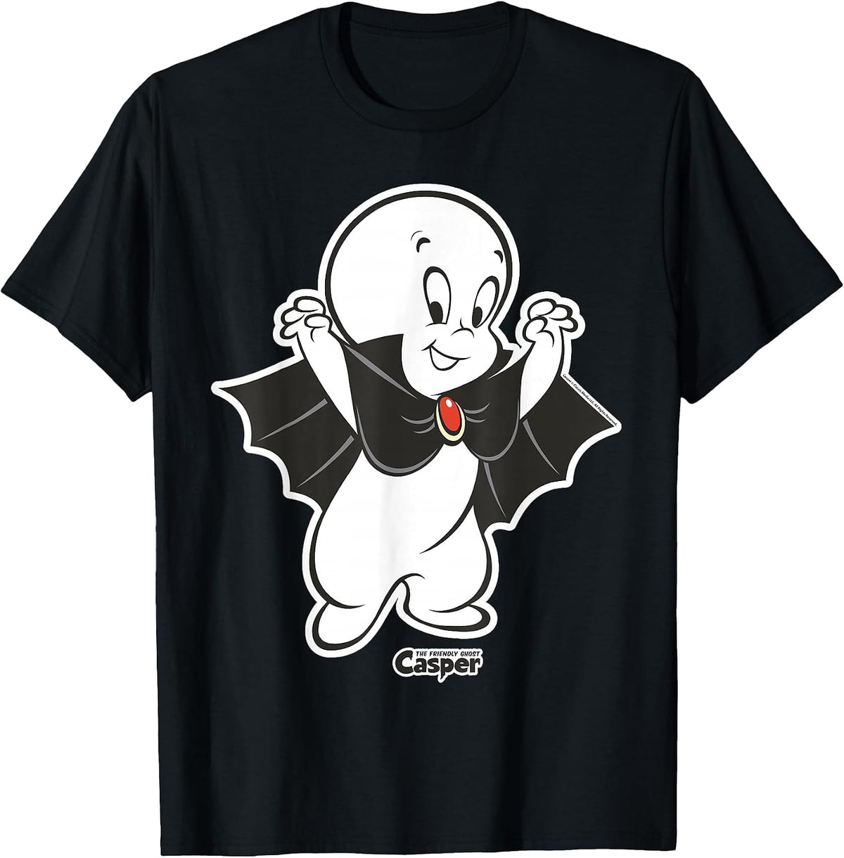 Casper The Friendly Ghost Vampire Halloween T-Shirt - Black