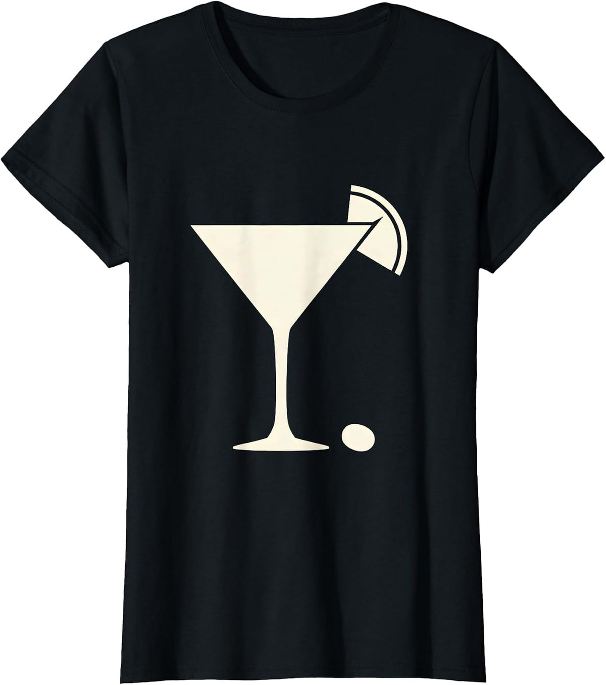 Martini Cone Silhouette Cocktail Lover Humor T-Shirt - Black