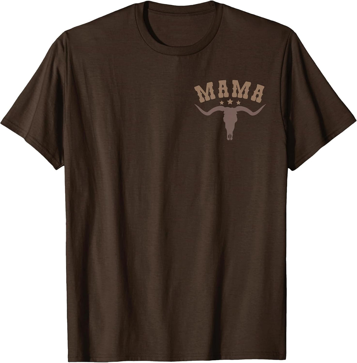 Mama Skull Highland Cow Boy Western Rodeo Family Matching T-Shirt, Men, Brown, XX-Large - As Pictured