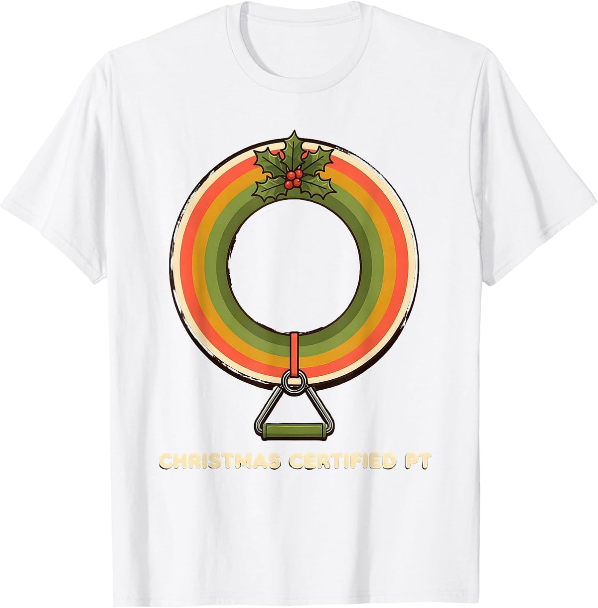 Men's Christmas Certified PT Retro Funny Physical Therapist T-Shirt - White