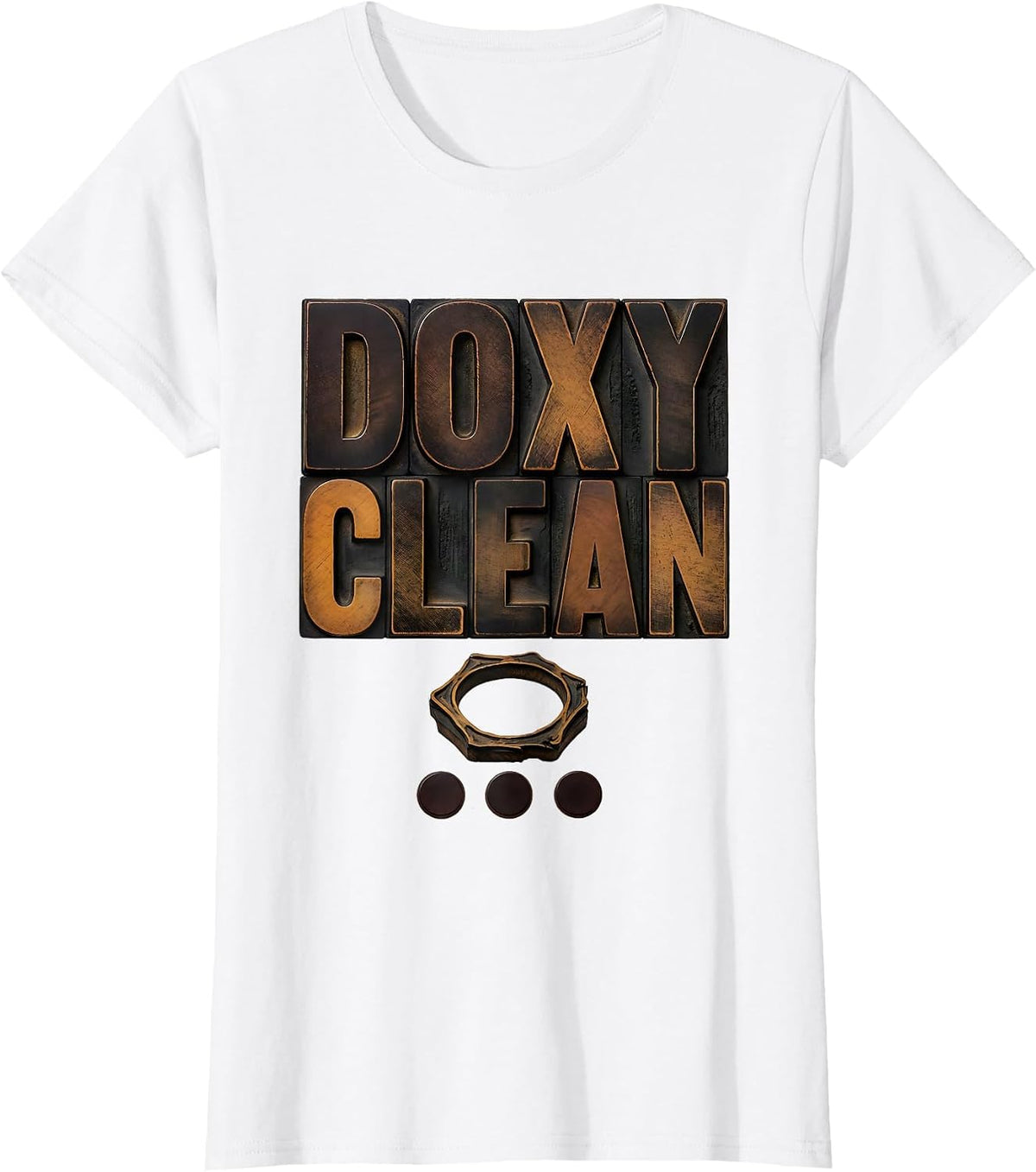 Doxy Clean Wood Type Letterpress Pharmacy Technician Novelty T-Shirt - White