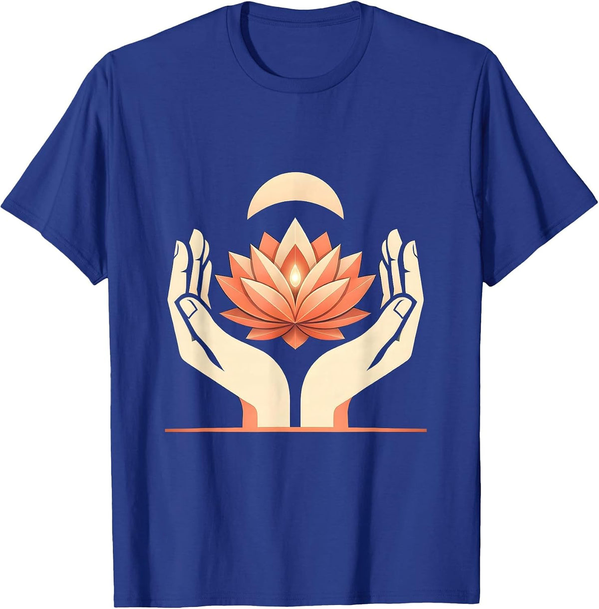 Men's Suicide Awareness Cupped Hands Glowing Candle T-Shirt - Royal Blue