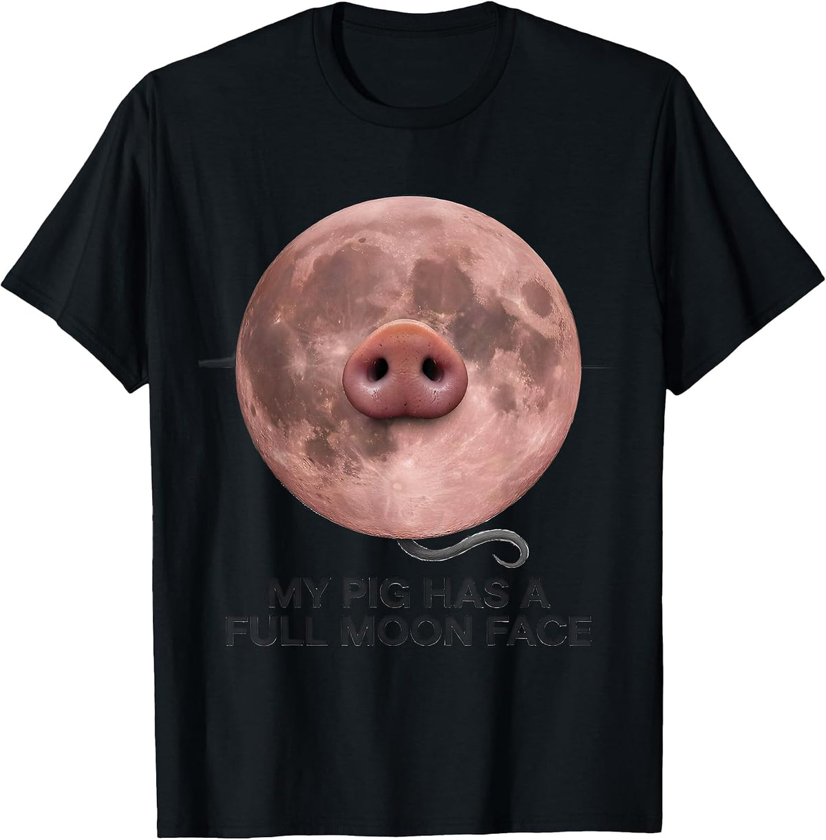 Men's My Pig Has A Full Moon Face Funny Guinea Pig Pet Lover Humor T-Shirt - Black