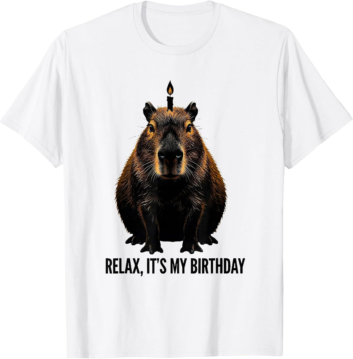 Men's Relax It's My Birthday Capybara Kids Birthday Party Humor T-Shirt - White