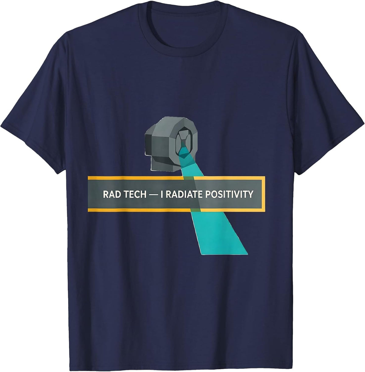 Men's Rad Tech I Radiate Positivity Funny Radiology X-Ray Tech T-Shirt - Navy Blue