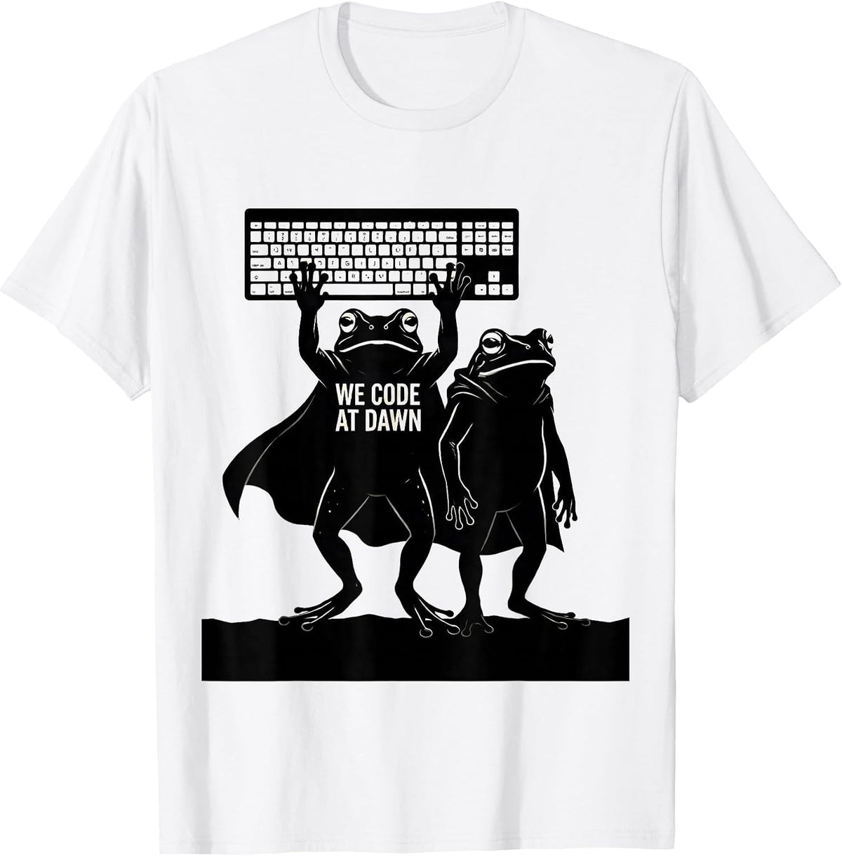 Men's We Code At Dawn Funny Teacher Frog Back to School T-Shirt - White