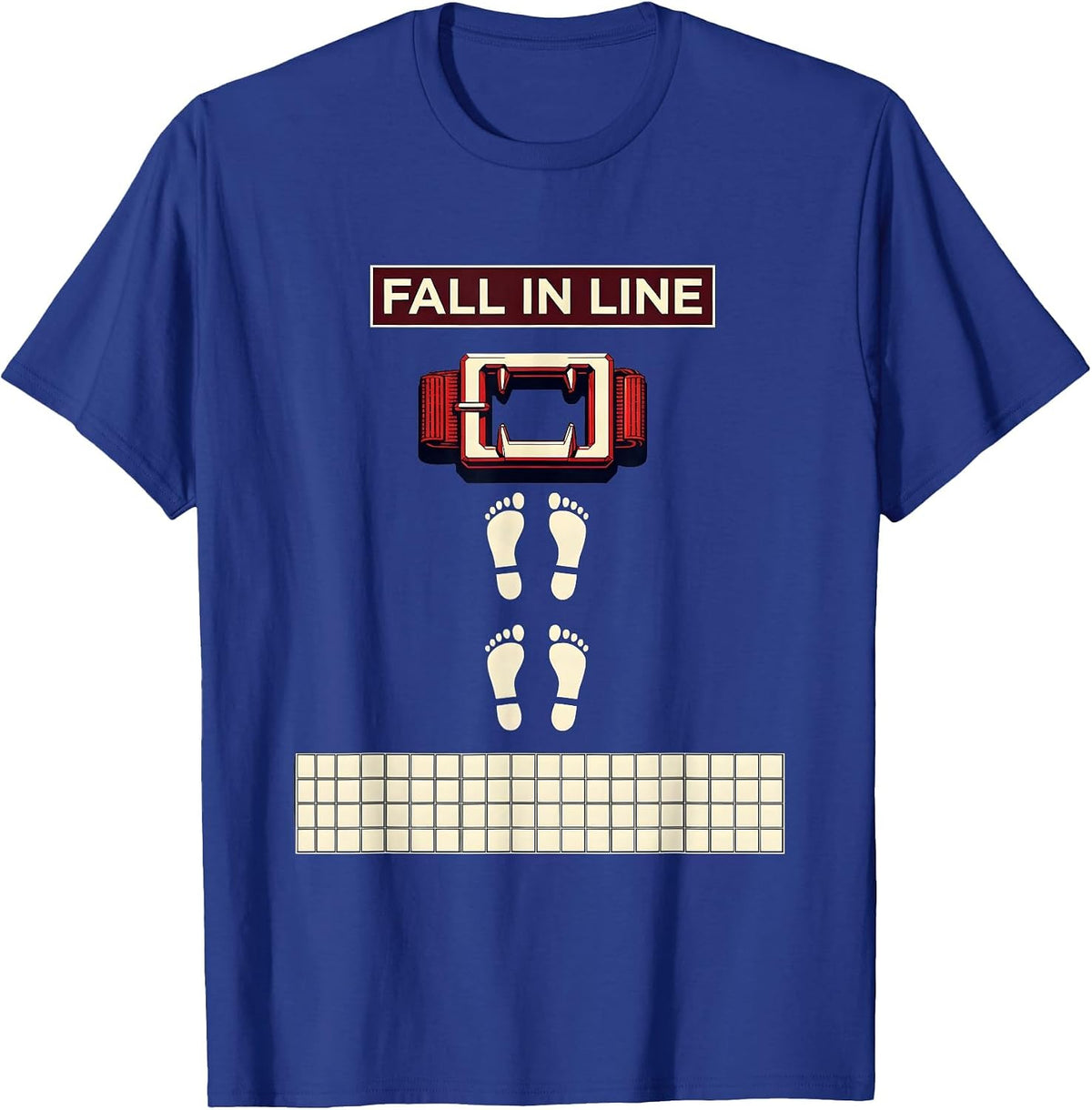 Fall In Line Geometric Physical Therapy PT OT Therapist T-Shirt - Royal Blue