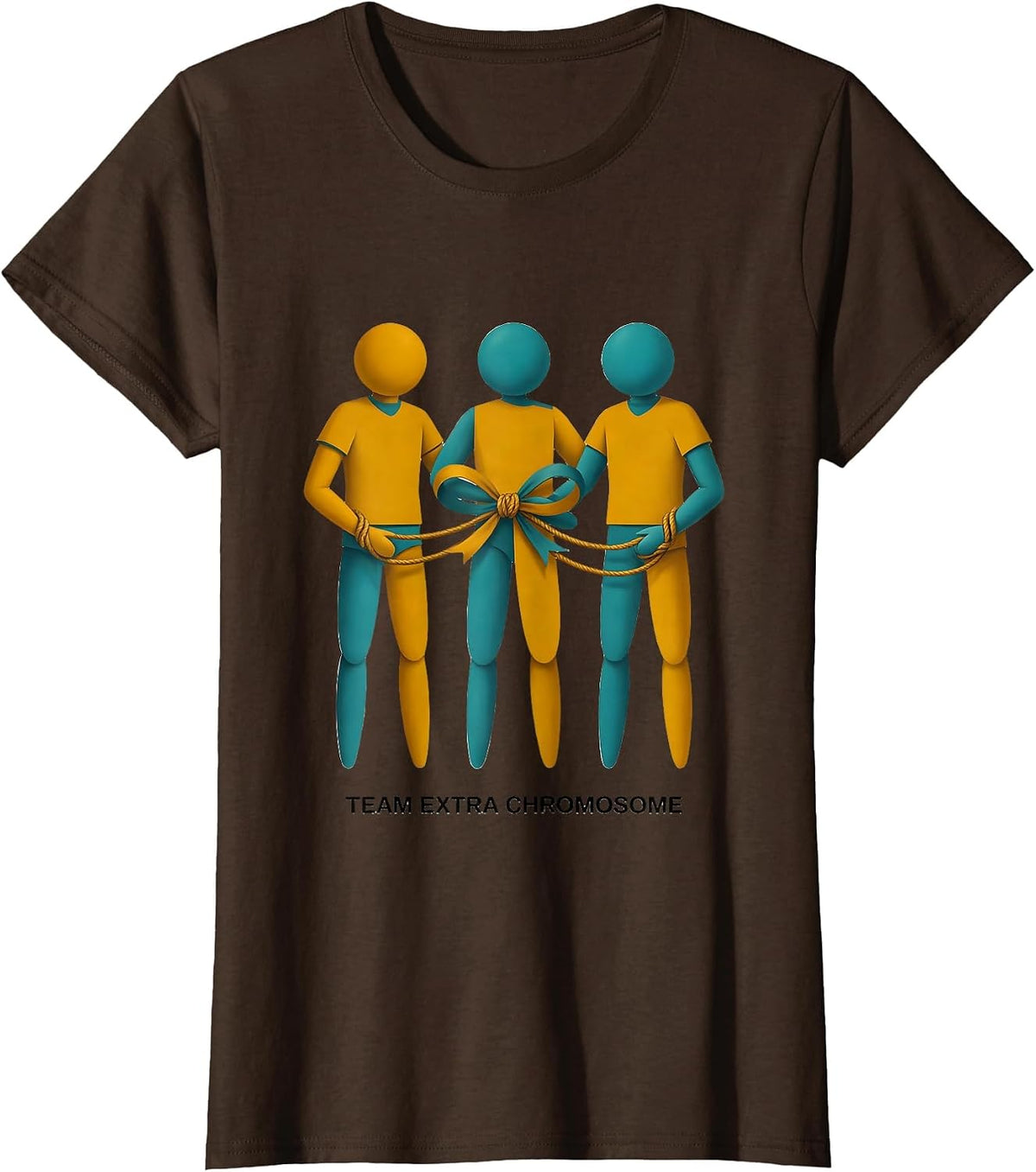 Women's Team Extra Chromosome Midcentury Modern Down Syndrome T-Shirt - Brown