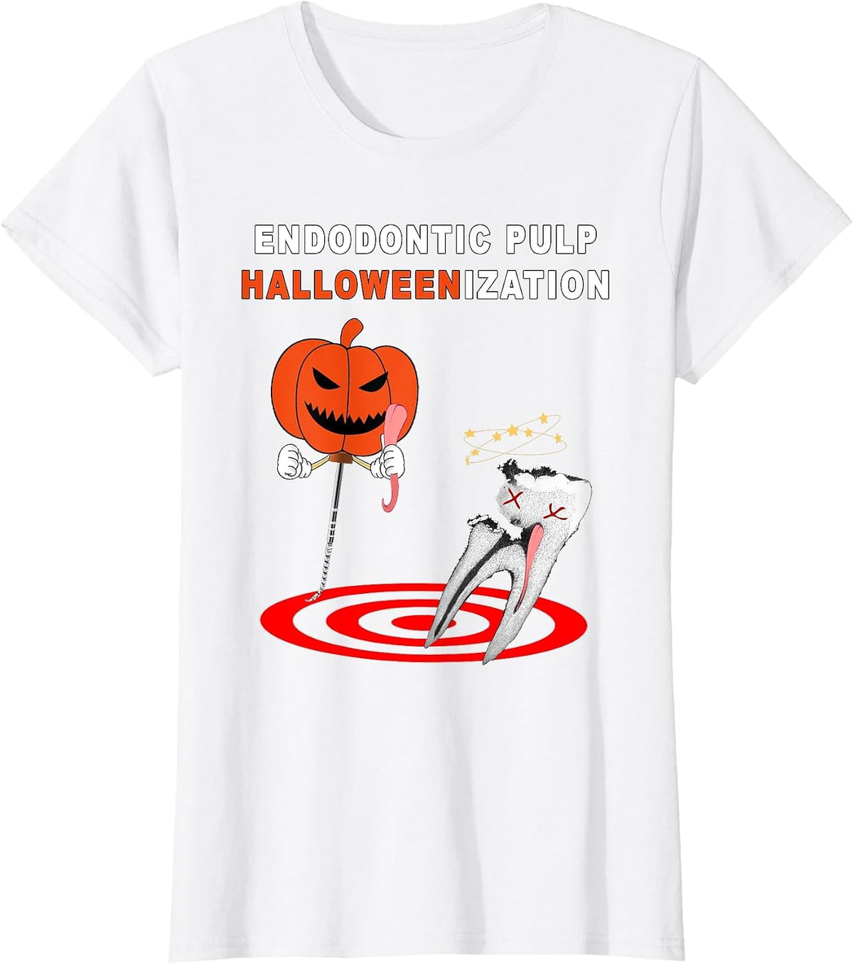 Endodontist Dentist Halloween Funny tee T-Shirt - White