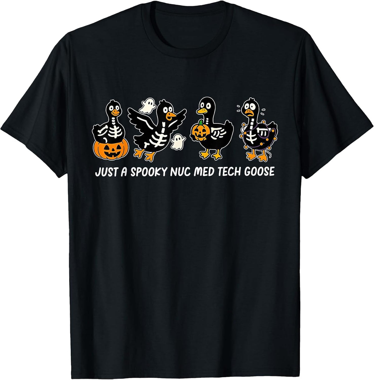 Skeleton Goose Nuclear Medicine Halloween Nuc Med Radiology T-Shirt - Black